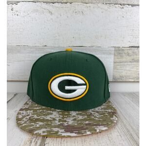 New Era 59Fifty Green Bay Packers fitted baseball hat 71/8 camo green football